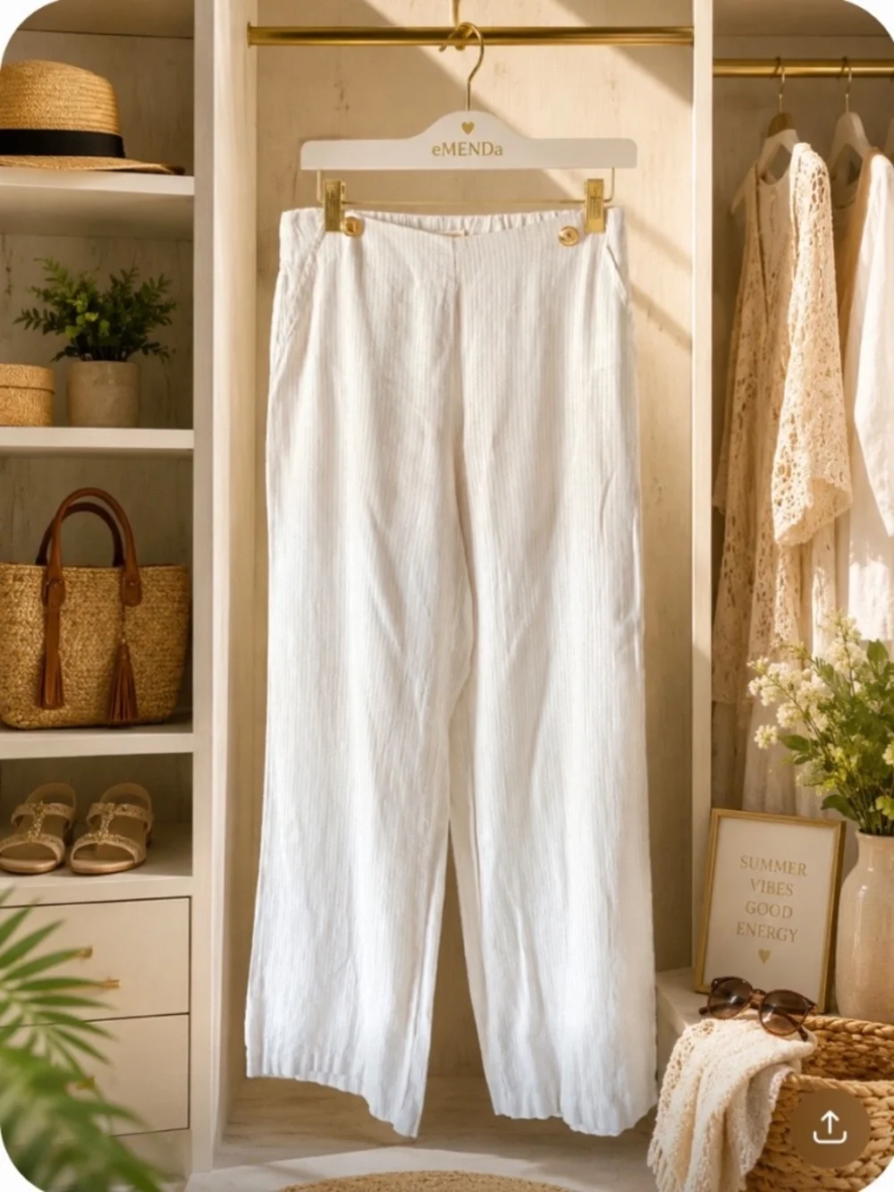 Michael Kors Linen Wide-Leg Pants